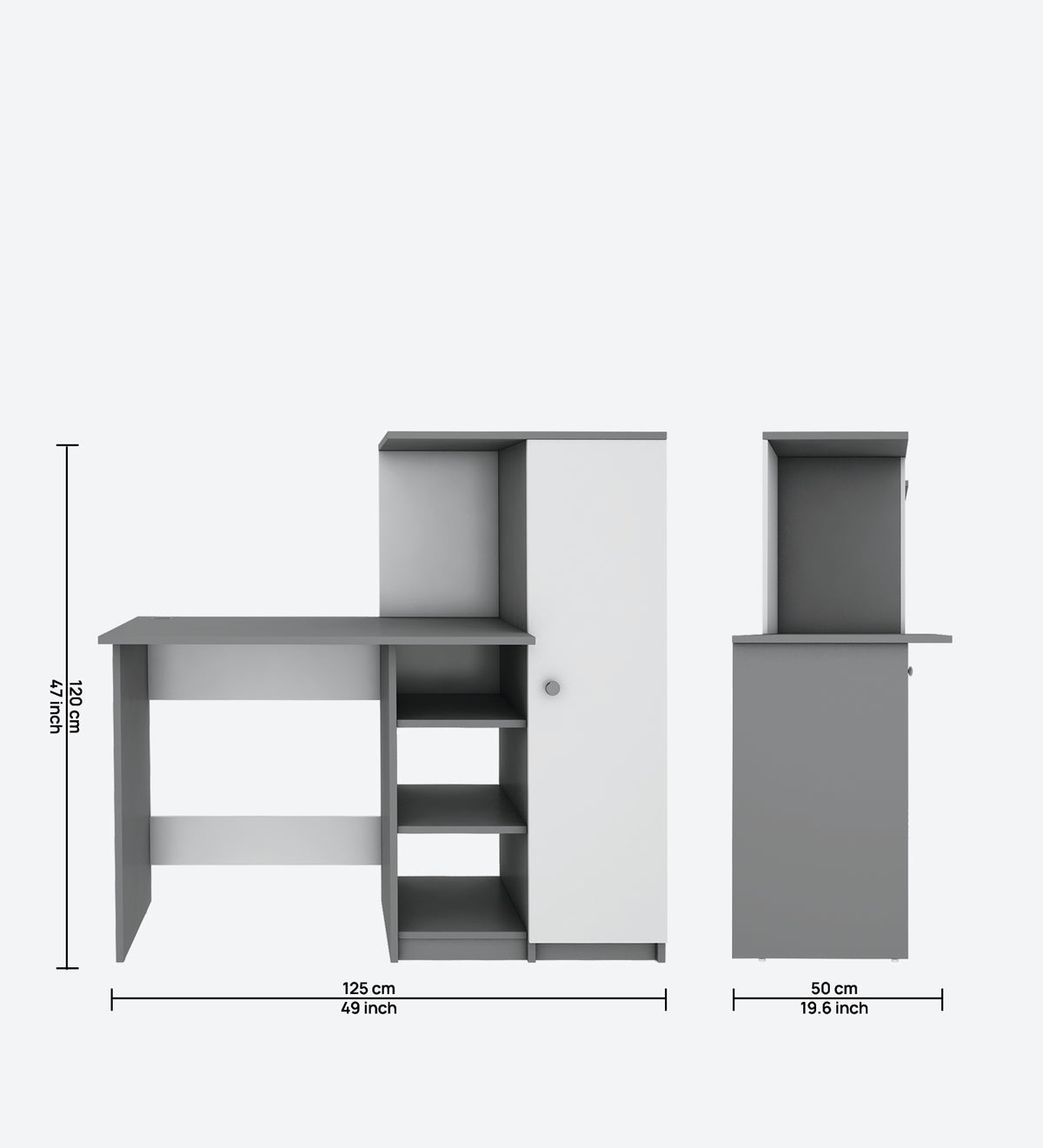 Marvel Home Office Table | Grey and Frosty White