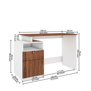 Zolt Computer Desk | Walnut and Frosty White