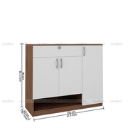 Gleam Shoe Cabinet | Walnut and Frosty White