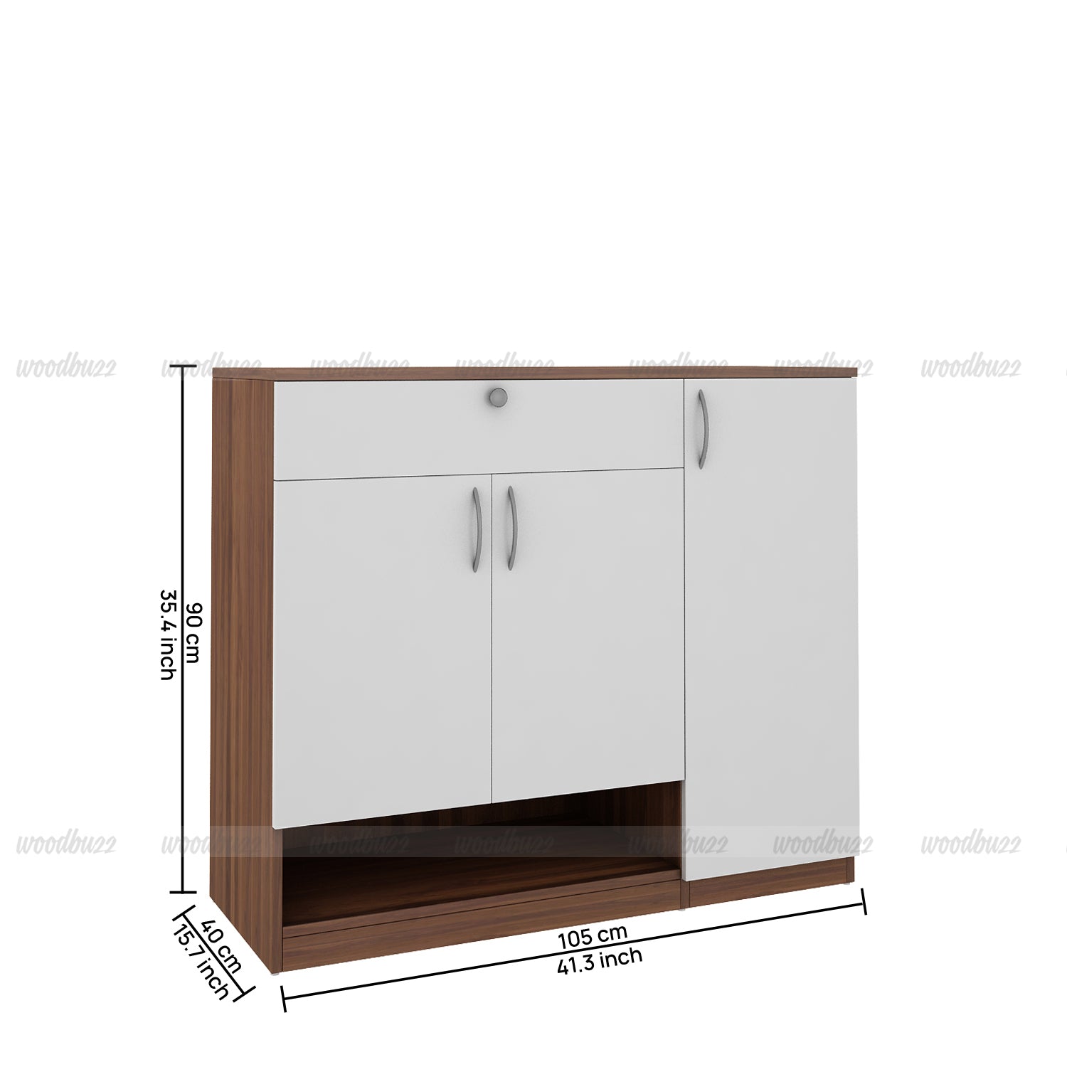 Gleam Shoe Cabinet | Walnut and Frosty White