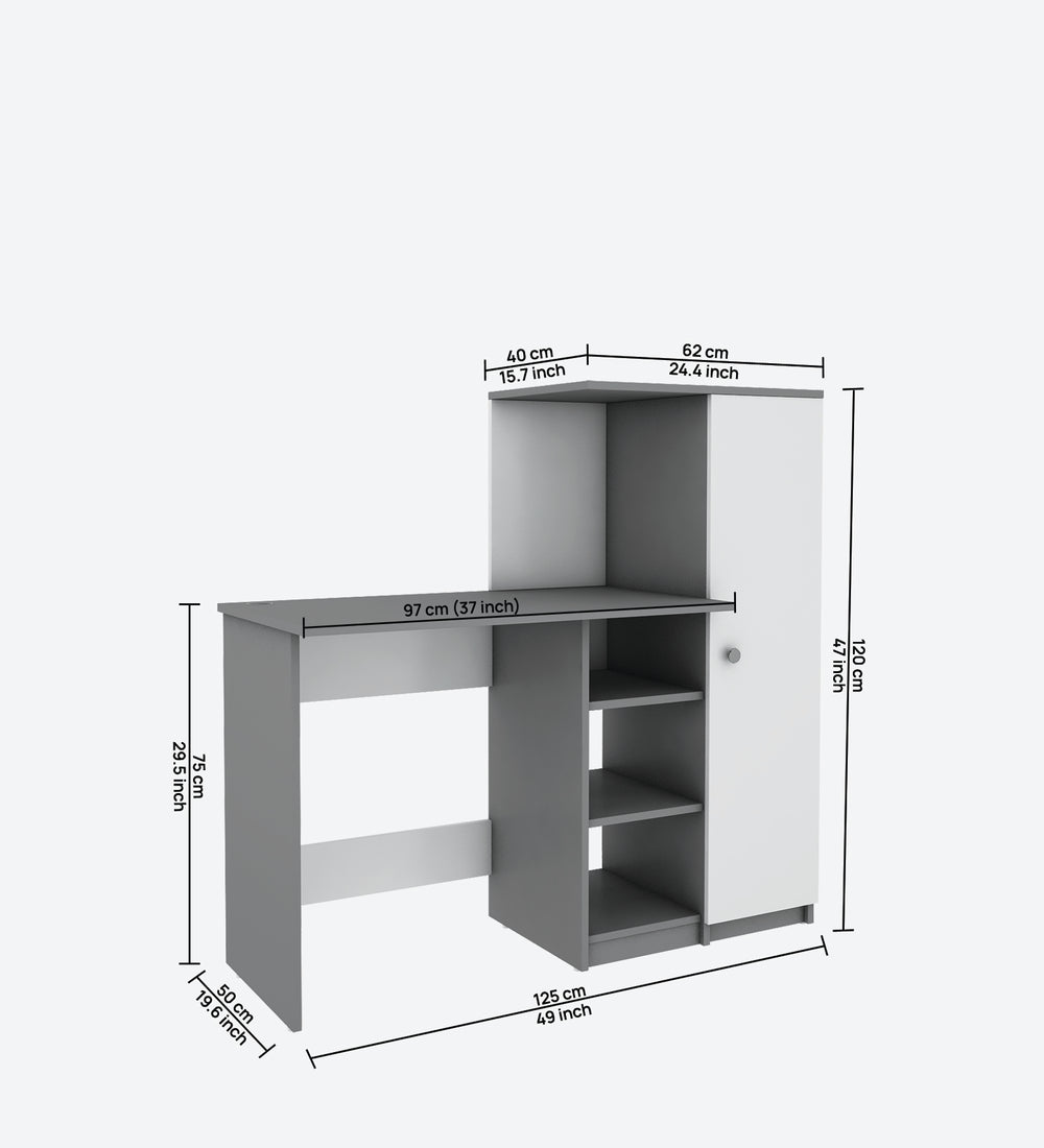 Marvel Home Office Table | Grey and Frosty White