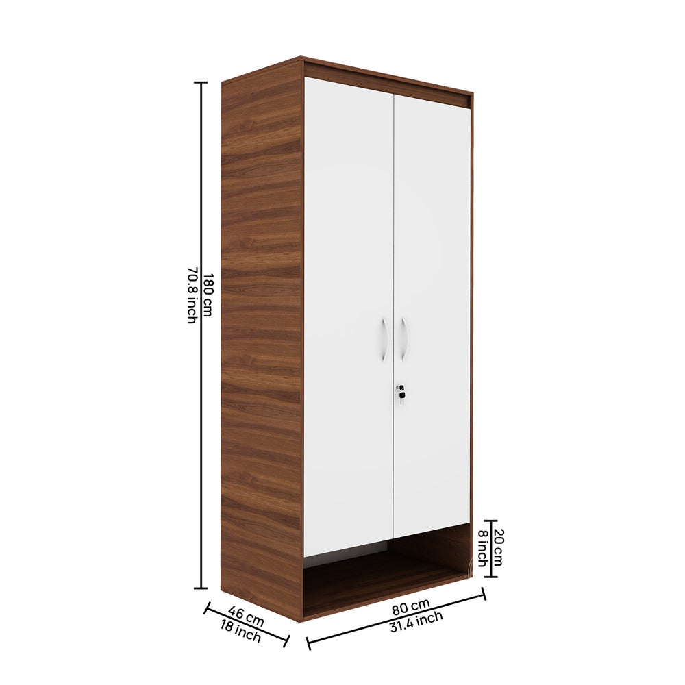 Ivara 2 Door Wardrobe - Walnut & Frosty White