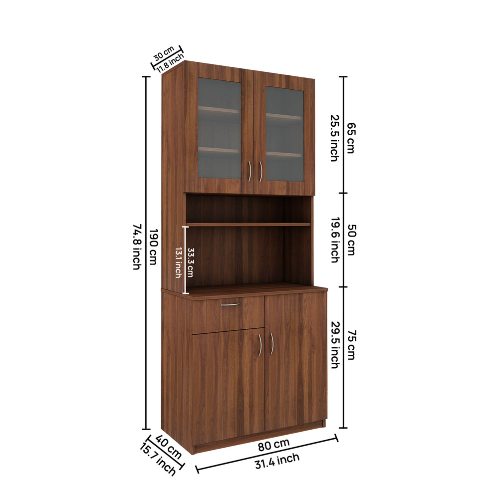 Modish Two Door Crockery Unit | Walnut