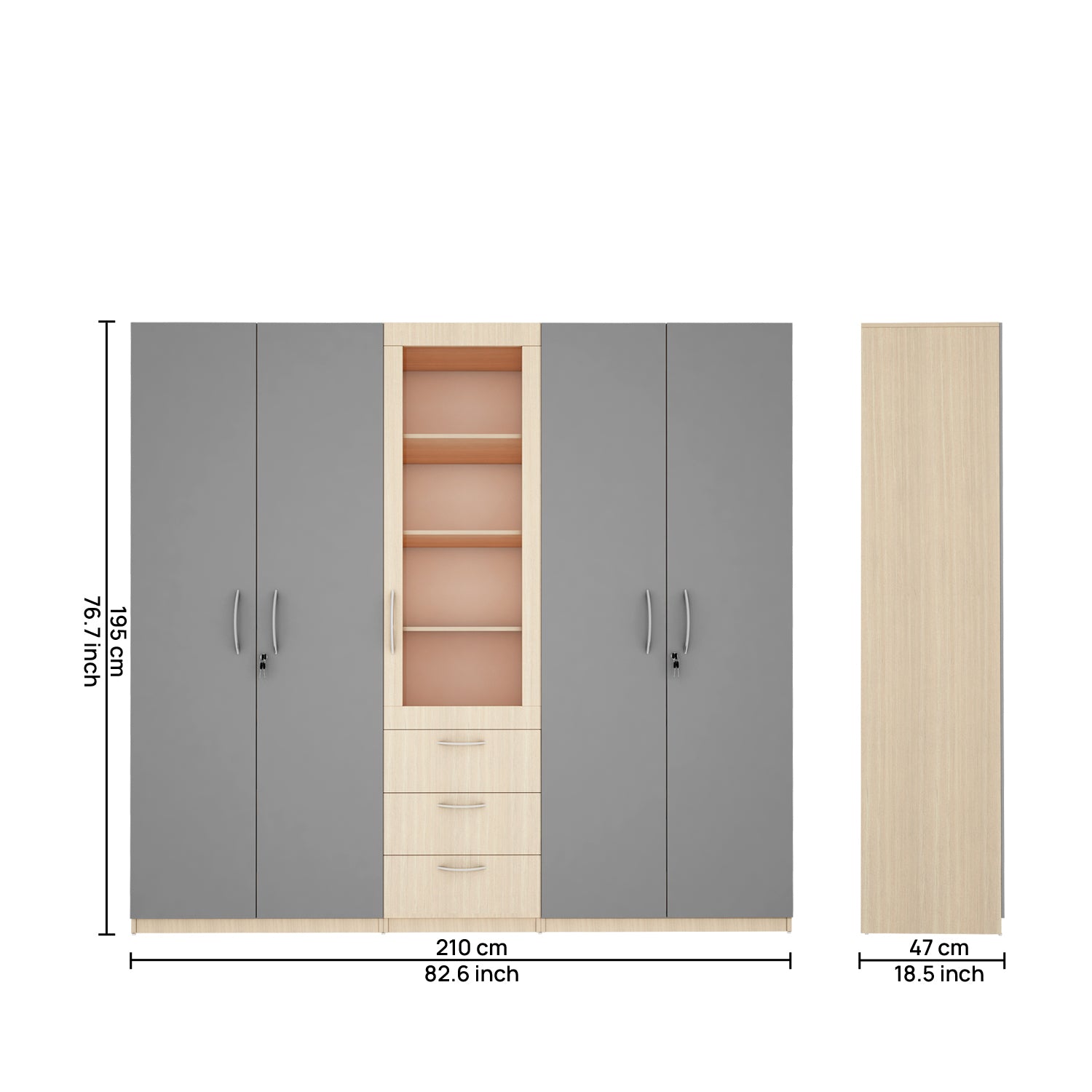 TomeTrove Wardrobe cum Bookcase.