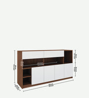 Lisa Side Crockery Unit | Large | Walnut and Frosty White