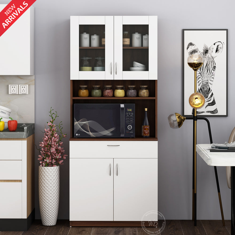 Markus Crockery Unit | Walnut & Frosty White