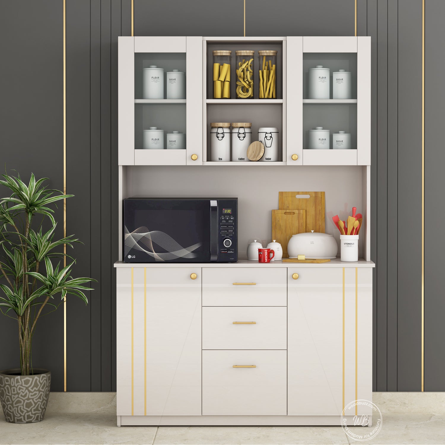 Edith Crockery Unit | HDHMR | Champagne