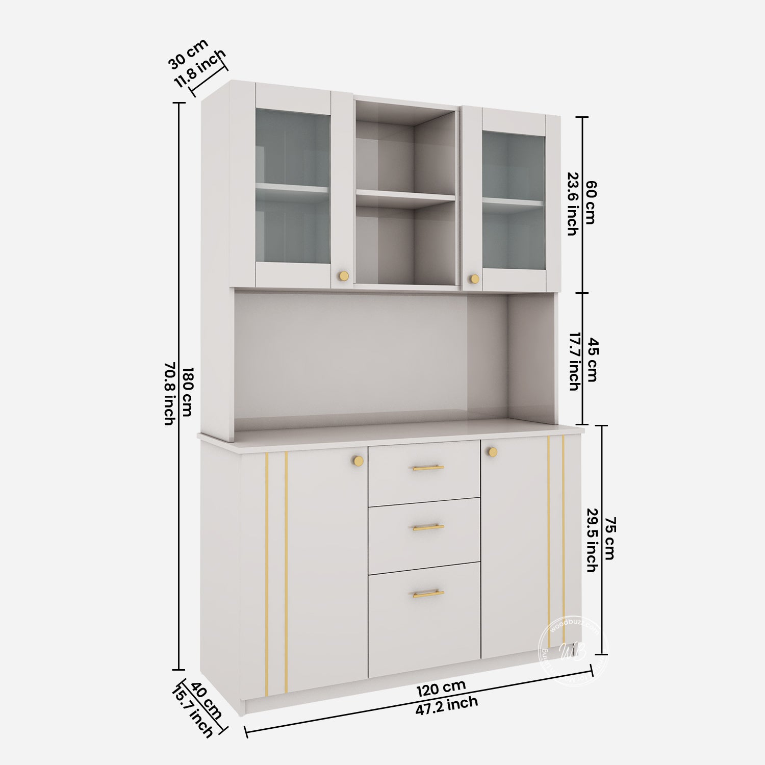 Edith Crockery Unit | HDHMR | Champagne