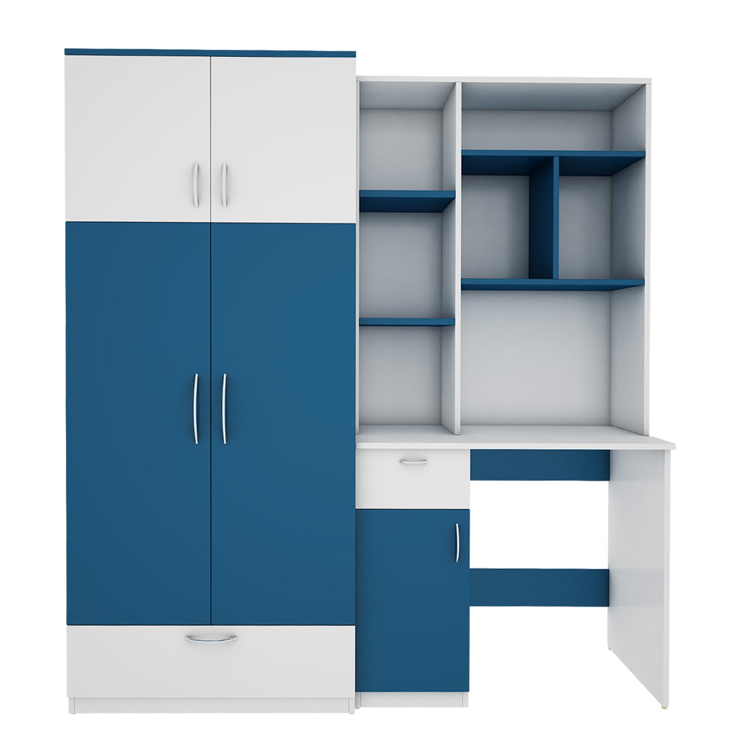 Workrobe Study Table | Blue and Frosty White