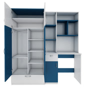 Workrobe Study Table | Blue and Frosty White