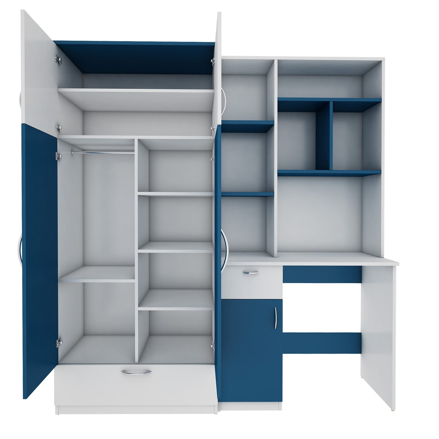Workrobe Study Table | Blue and Frosty White