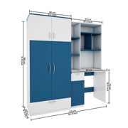 Workrobe Study Table | Blue and Frosty White