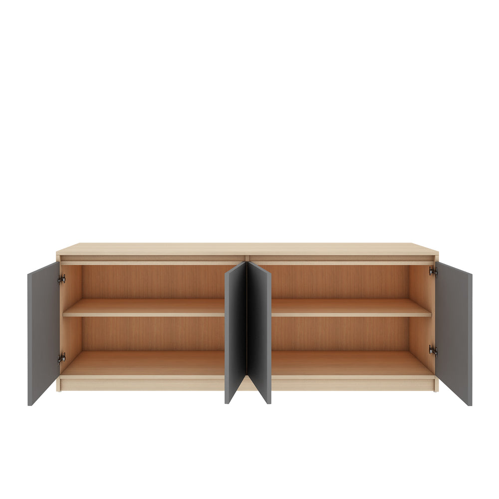 Modena TV Unit- Beige Teak & Grey