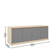 Modena TV Unit- Beige Teak & Grey