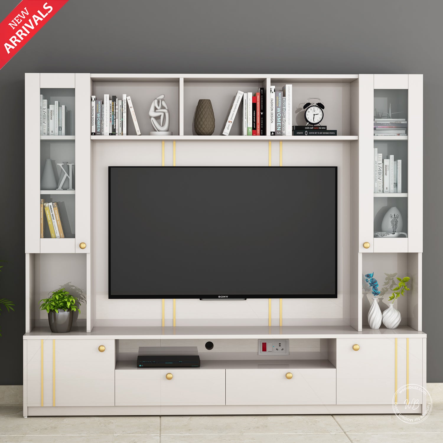 Benji TV Unit | HDHMR | 55 inches TV | Champagne