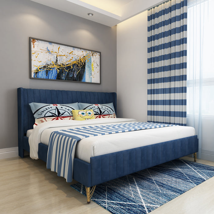 Amour King Bed - Navy Blue