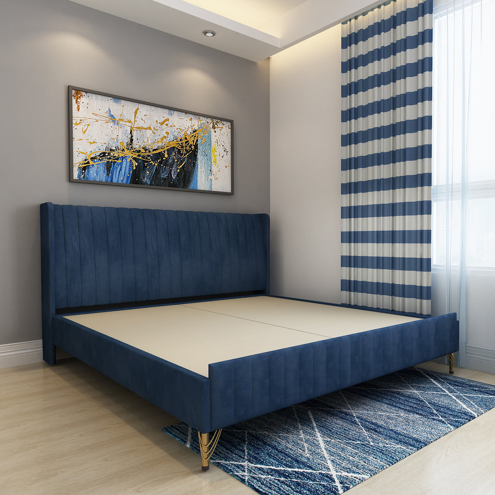 Amour King Bed - Navy Blue