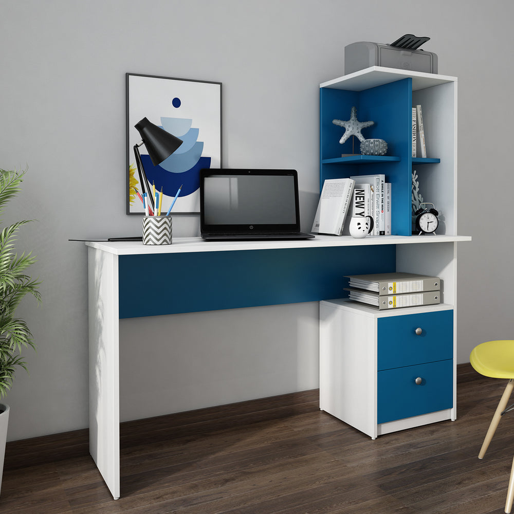 Eliot Study Table | Large | Blue and Frosty White