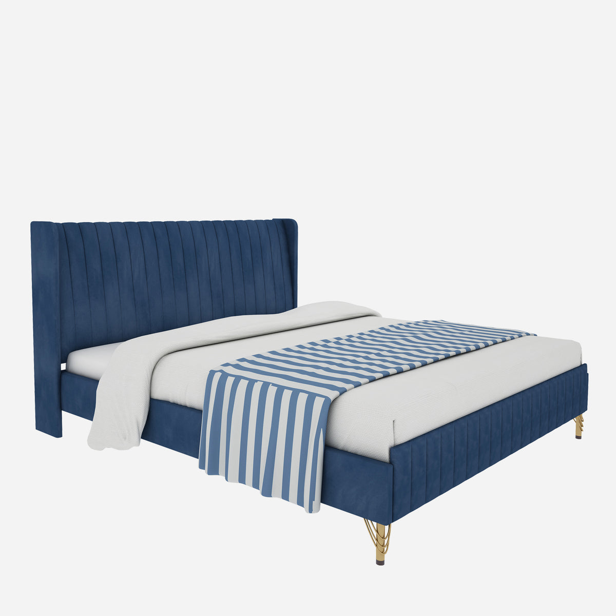 Amour King Bed - Navy Blue