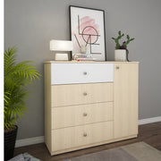 Boaz Chest of Drawers | Beige Teak and Frosty White