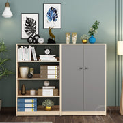 Alcott Bookcase | Beige Teak and Grey