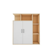 Nevera Shoe Cabinet | Beige Teak and Frosty White