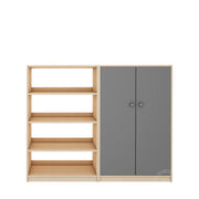 Alcott Bookcase | Beige Teak and Grey