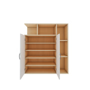 Nevera Shoe Cabinet | Beige Teak and Frosty White