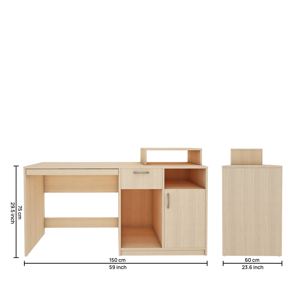Verner Computer Desk | Beige Teak