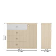 Boaz Chest of Drawers | Beige Teak and Frosty White