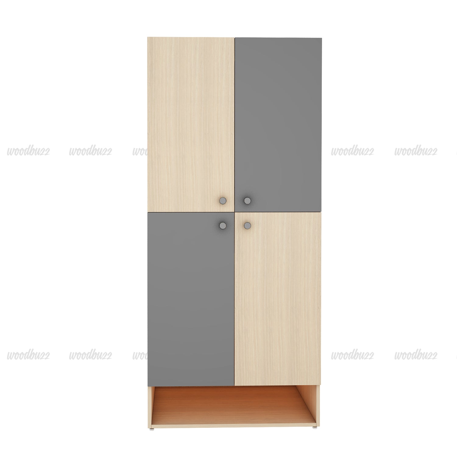 Charles Wardrobe - Beige Teak & Grey