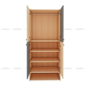 Charles Wardrobe - Beige Teak & Grey