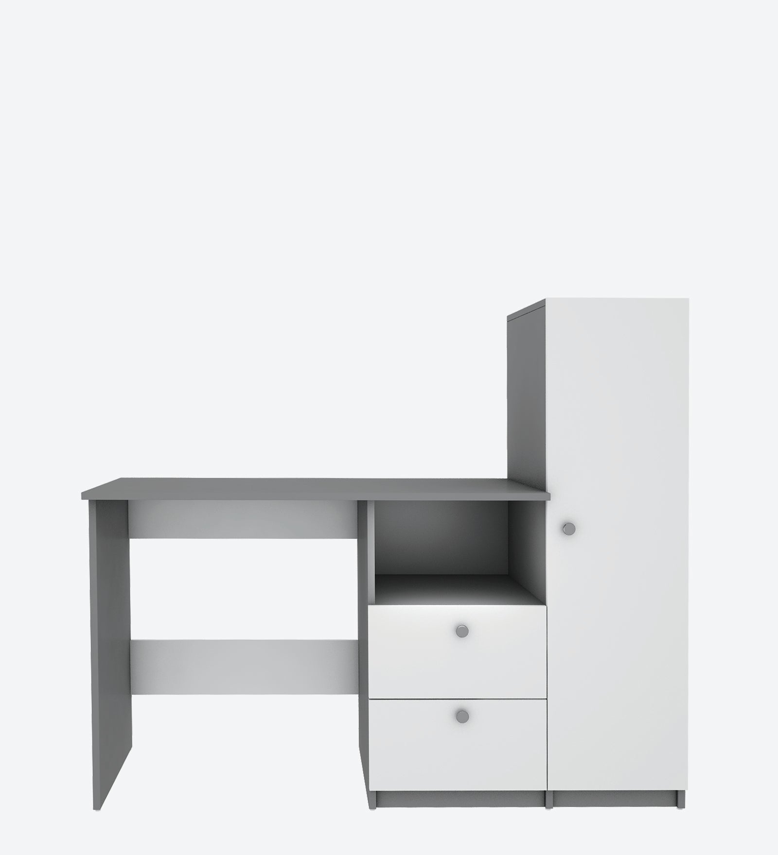 Derrick Study Table | Frosty White and Grey