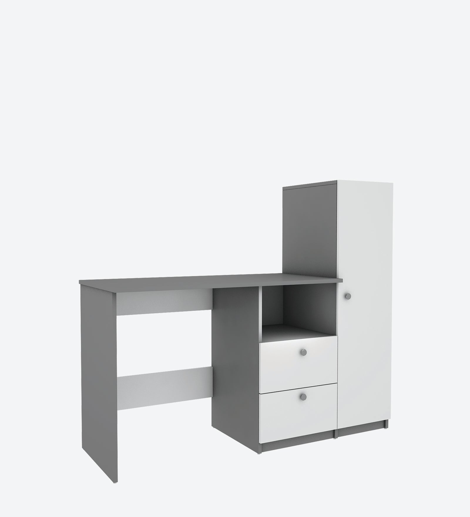 Derrick Study Table | Frosty White and Grey