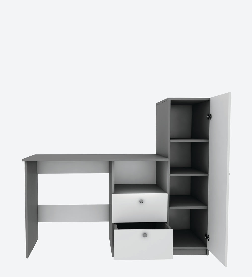 Derrick Study Table | Frosty White and Grey