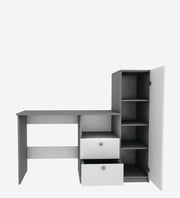 Derrick Study Table | Frosty White and Grey