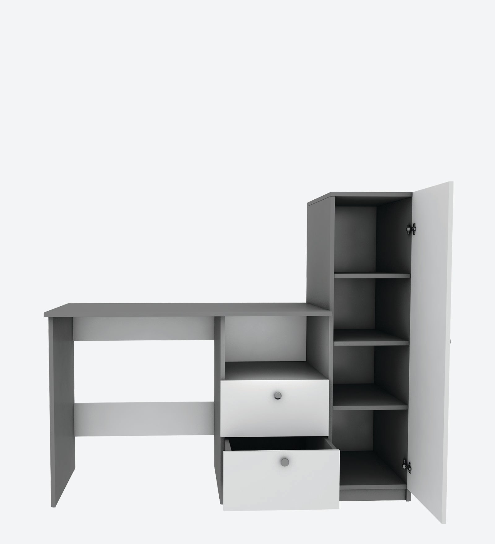 Derrick Study Table | Frosty White and Grey