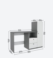 Derrick Study Table | Frosty White and Grey