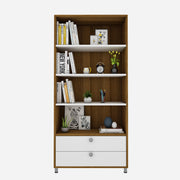 Lasker Bookcase | Exotic Teak and Frosty White