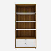 Lasker Bookcase | Exotic Teak and Frosty White