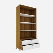 Lasker Bookcase | Exotic Teak and Frosty White