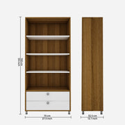 Lasker Bookcase | Exotic Teak and Frosty White