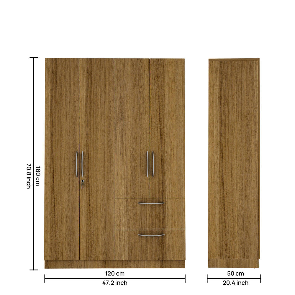 Cortina 4 Door Wardrobe - Exotic Teak