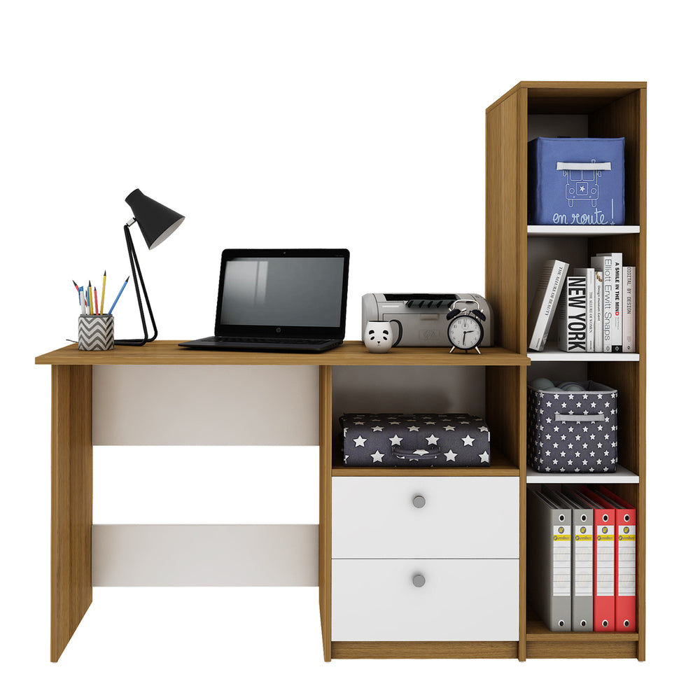 Claret Study Table | Exotic Teak and Frosty White