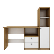 Mistral Home Office Table | Exotic Teak and Frosty White