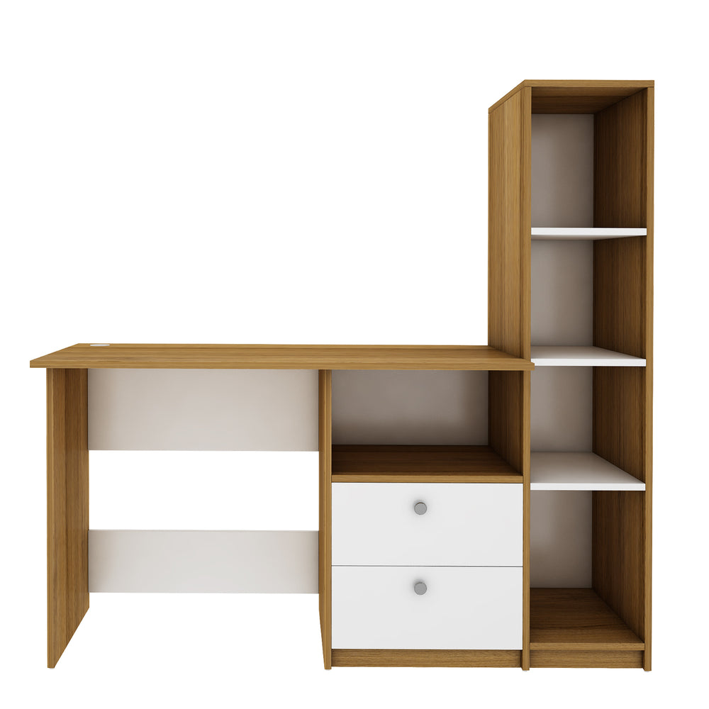 Claret Study Table | Exotic Teak and Frosty White