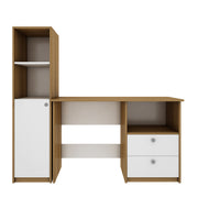 Mistral Home Office Table | Exotic Teak and Frosty White