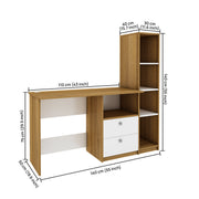 Claret Study Table | Exotic Teak and Frosty White