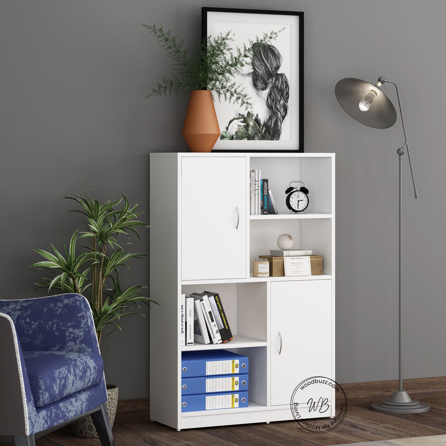 Orbit Bookcase - Frosty White