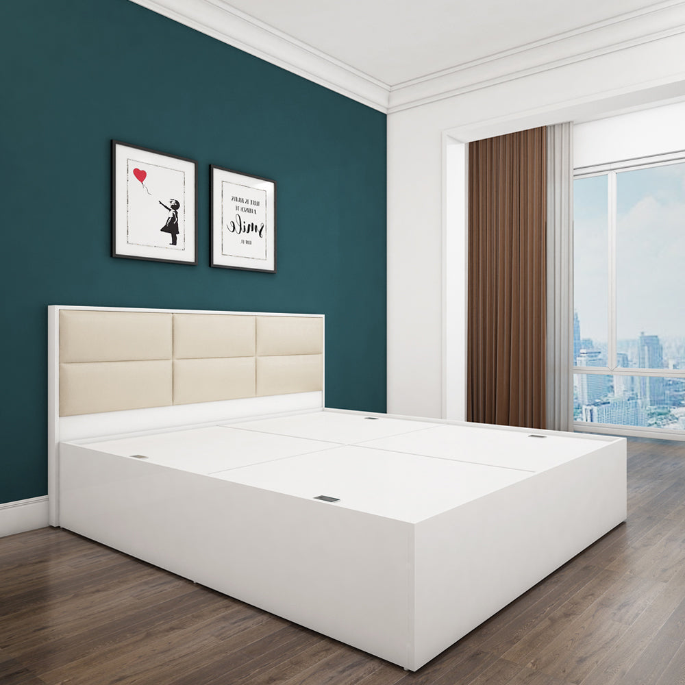 Titan Upholstered King Bed - Frosty White